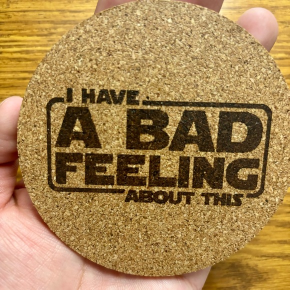 Star Wars Quote Laser Engraved Cork Coaster #3 - Picture 5 of 6